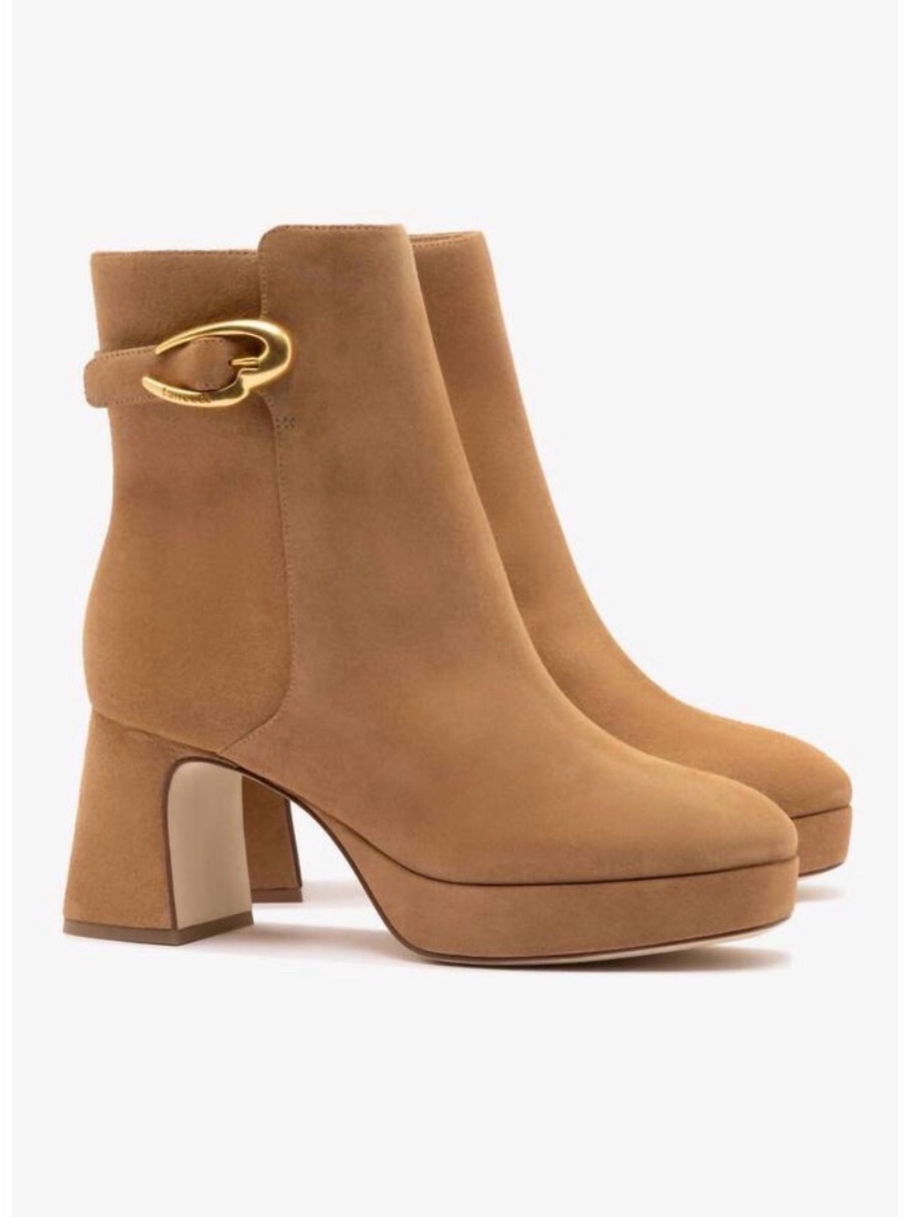 Larroude Dolly Women’s Verona Tan Suede Low Boot 7.5